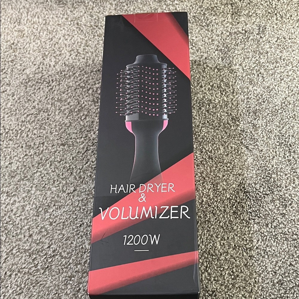 1200W Hair Dryer & Volumizer - Black and Pink